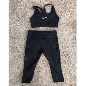 Lululemon Capri pants & Nike sports bra bundle